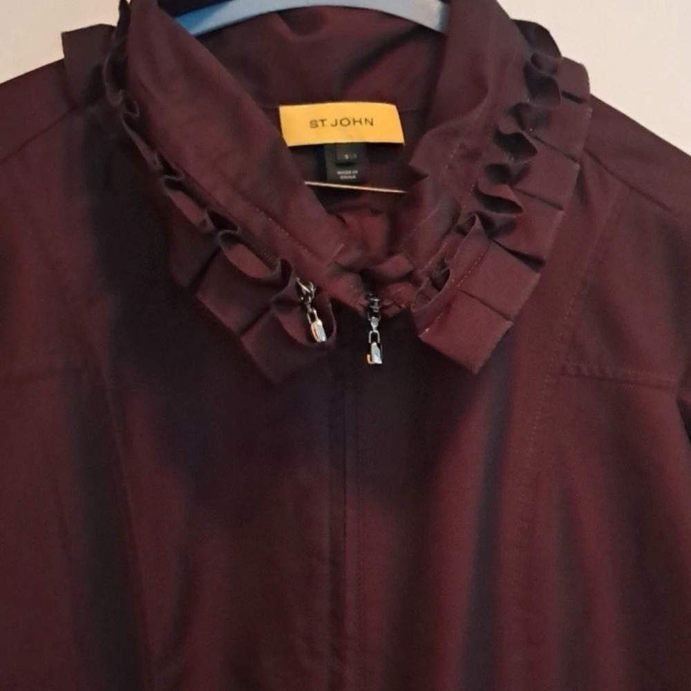 Burgundy Ruffle Jacket - Picture 2 of 11